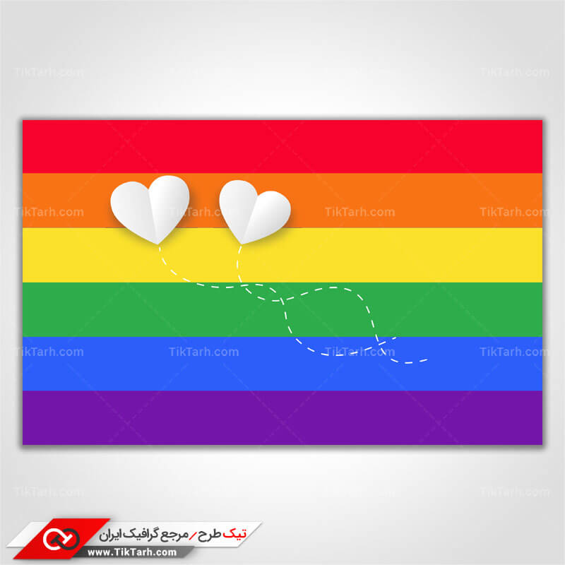 پس زمینه طراحی با طرح قلب زمینه رنگارنگ