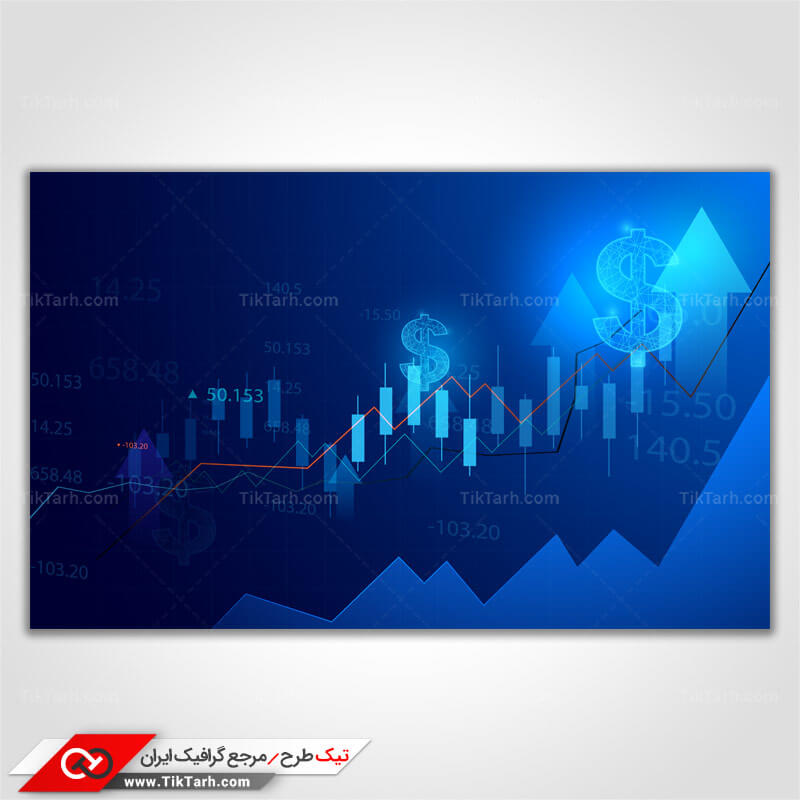 دانلود پس زمینه طراحی با طرح نمودار بازار سرمایه