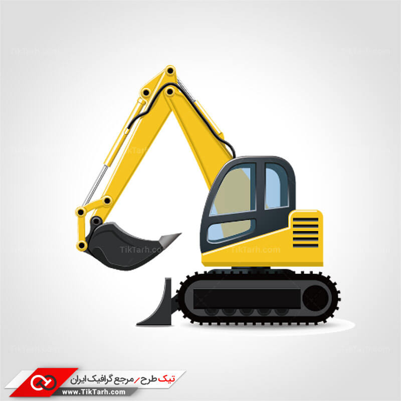دانلود کلیپ آرت بیل مکانیکی زرد رنگ