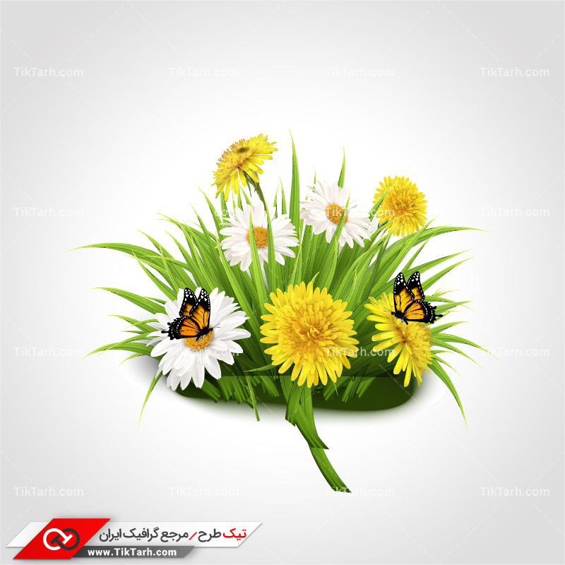 دانلود طرح لایه باز با طرح دسته گل