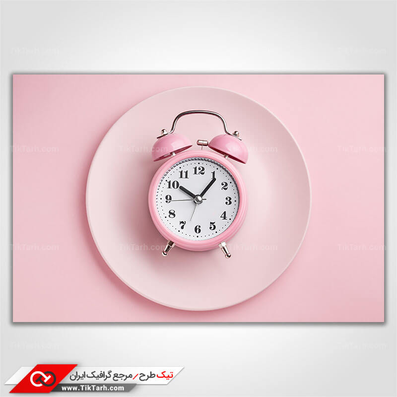 دانلود عکس با کیفیت ساعت رومیزی صورتی