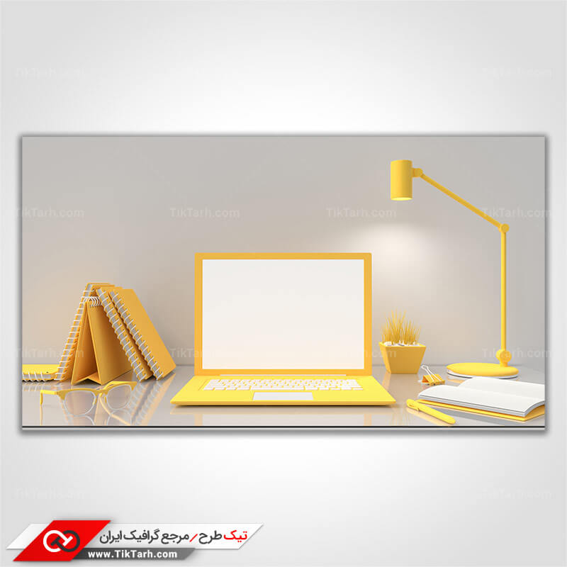 دانلود تصویر با کیفیت لپ تاپ زرد