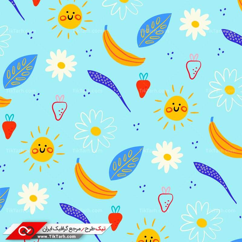 دانلود پترن لایه باز با طرح خورشید و گل
