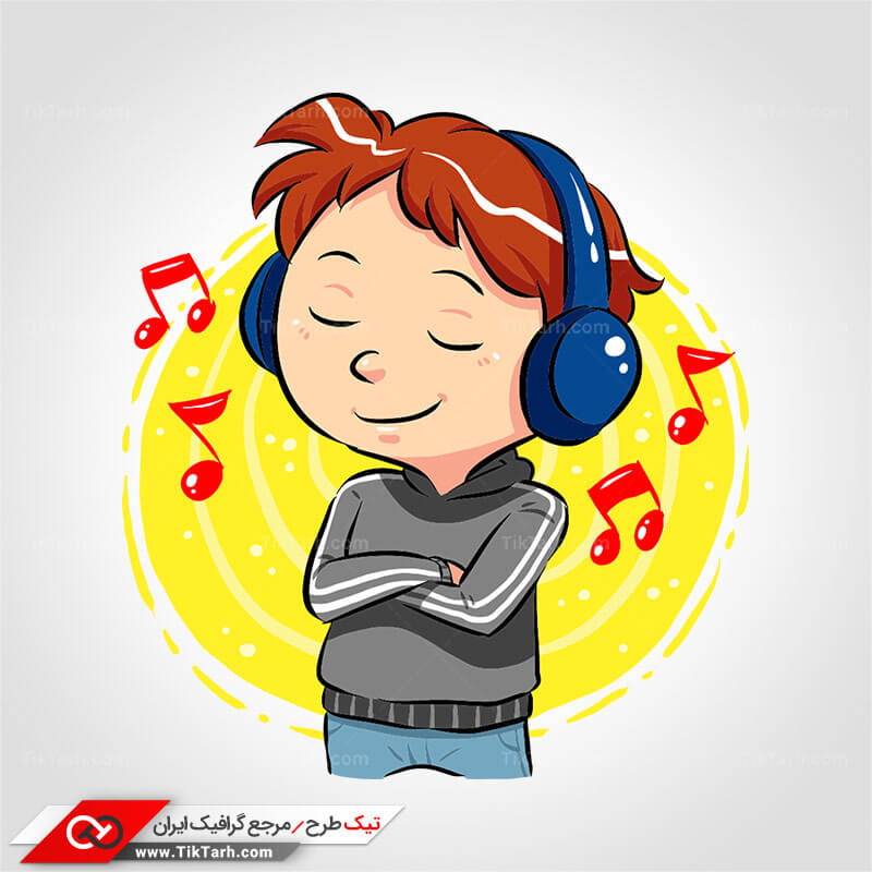 دانلود طرح گرافیکی کلیپ آرت هدفون و موسیقی