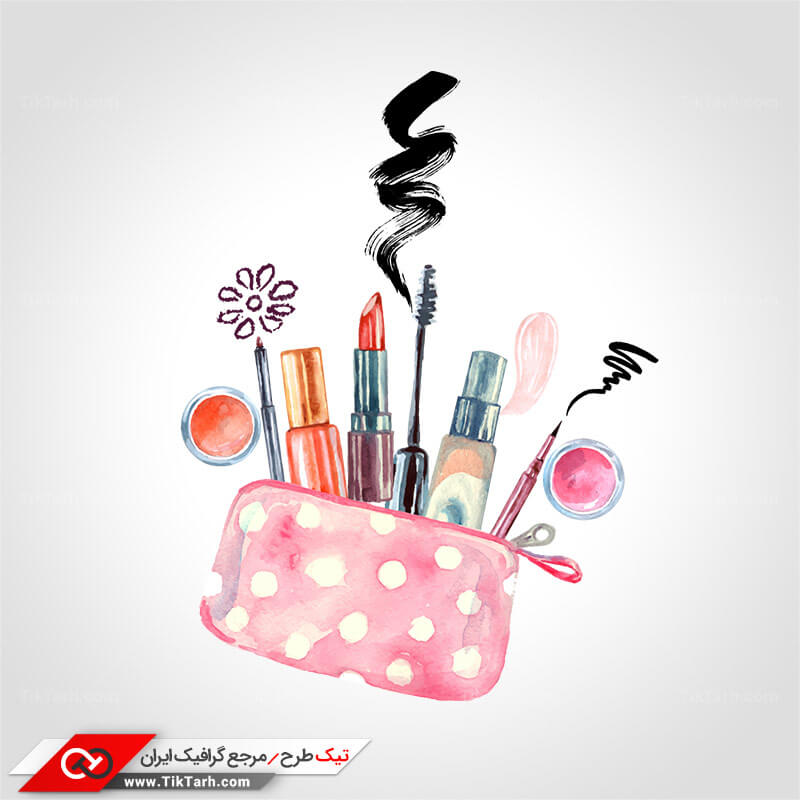 طرح لایه باز کلیپ آرت کیف آرایش