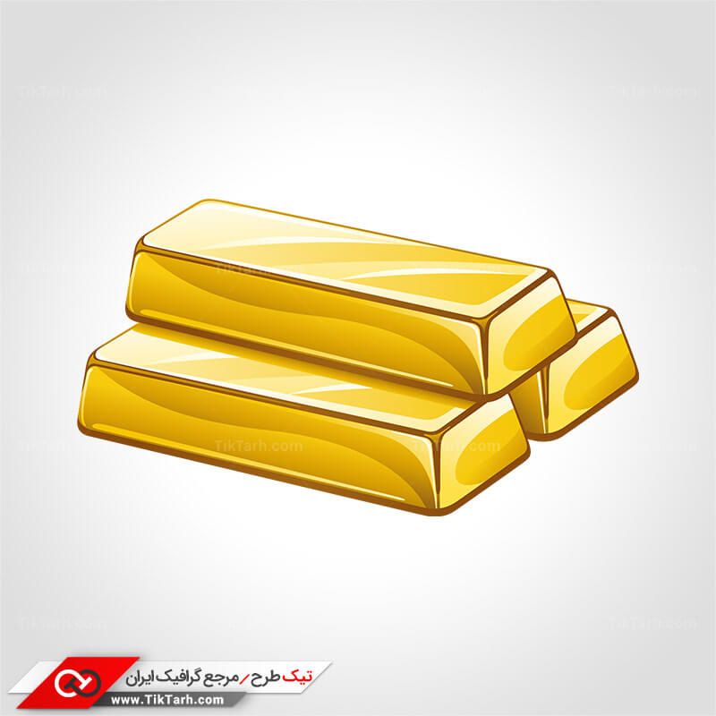 طرح لایه باز کلیپ آرت شمش طلا