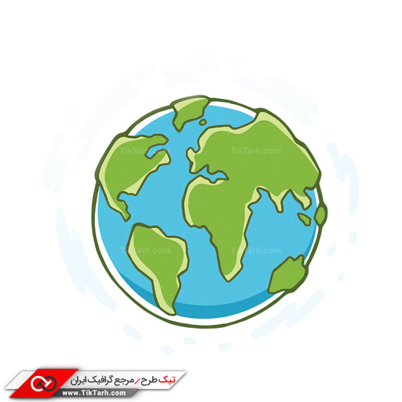 طرح لایه باز کلیپ آرت کره زمین
