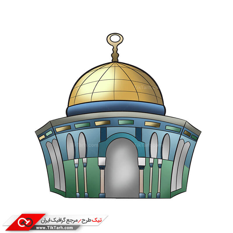 طرح گرافیکی آماده کلیپ آرت مذهبی مسجد قدس