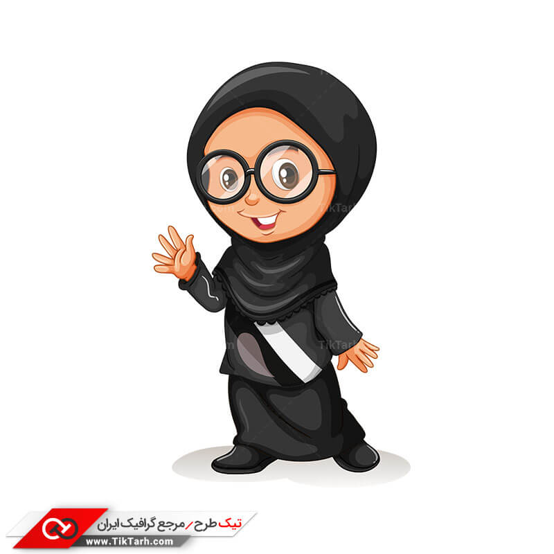 طرح  گرافیکی آماده کلیپ آرت مذهبی دختر با حجاب
