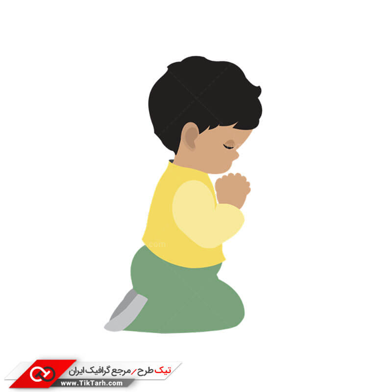 دانلود طرح آماده کلیپ آرت مذهبی کودک در حال عبادت