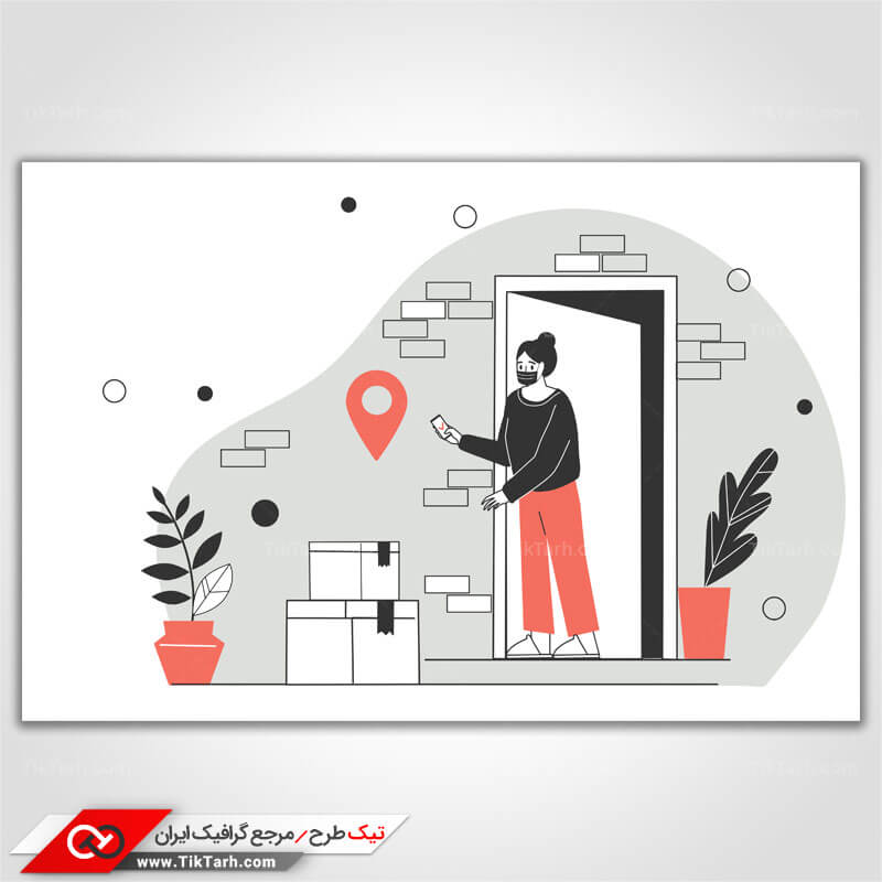 وکتور مفهومی تحویل گرفتن بسته سفارشی