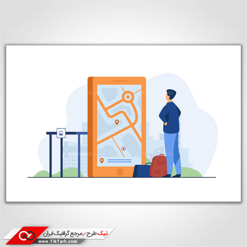 طرح گرافیکی وکتور مفهومی مکان یابی