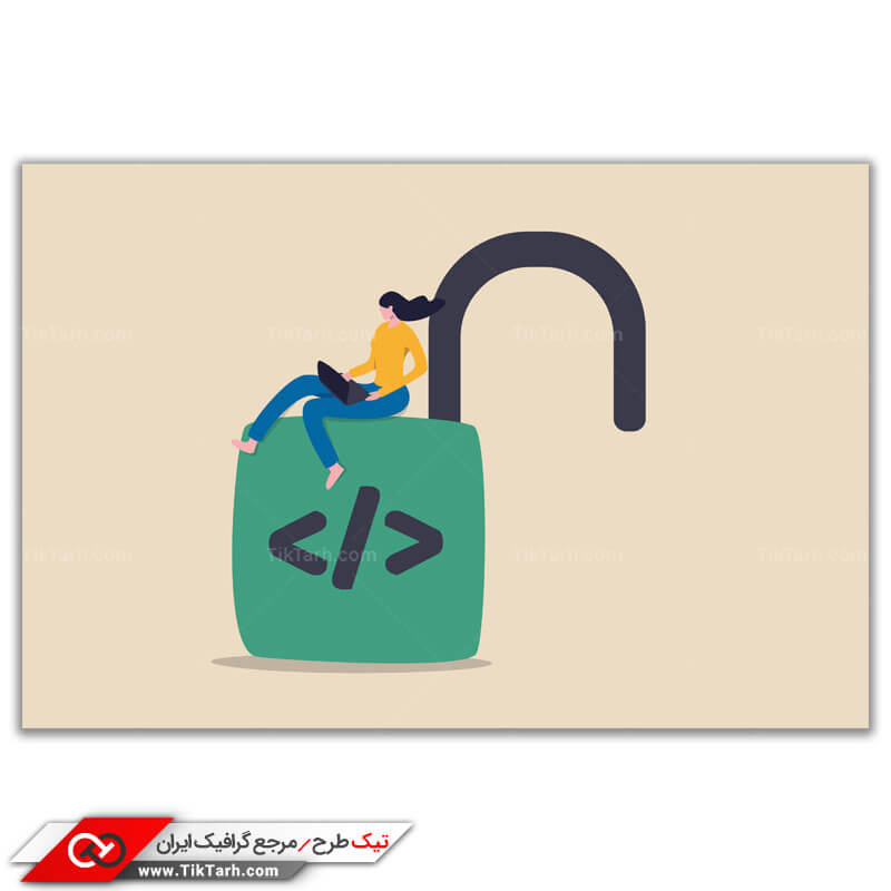 دانلود وکتور مفهومی قفل امنیتی