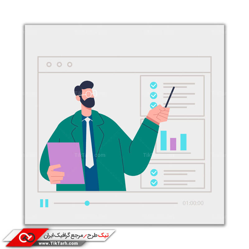 وکتور مفهومی لایه باز آموزش مجازی