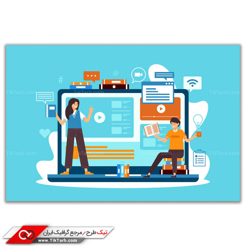 دانلود وکتور مفهومی کلاس اینترنتی