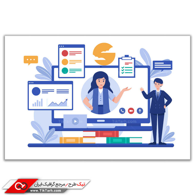 دانلود طرح گرافیکی وکتور مفهومی وبینار