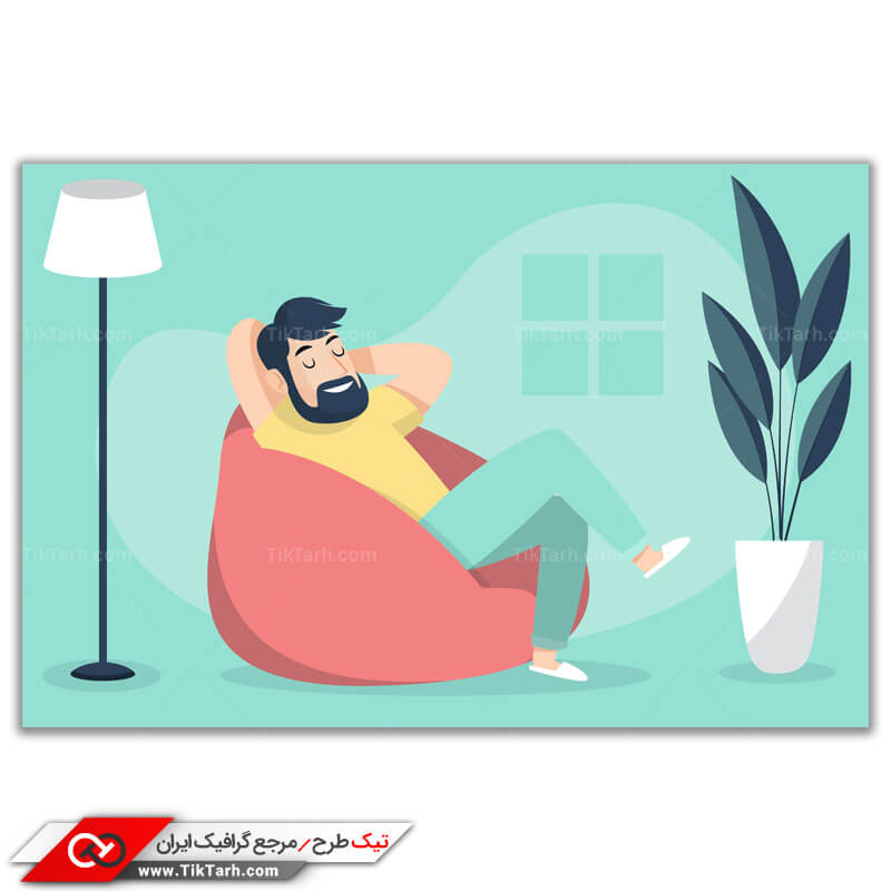 طرح لایه باز وکتور مفهومی استراحت کردن