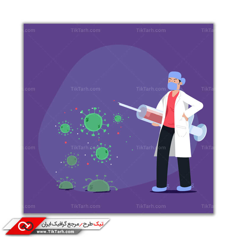 وکتور مفهومی با طرح واکسن کرونا