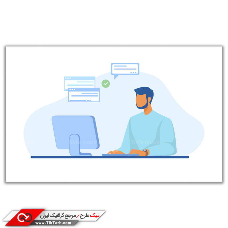 دانلود وکتور مفهومی با طرح کار با کامپیوتر