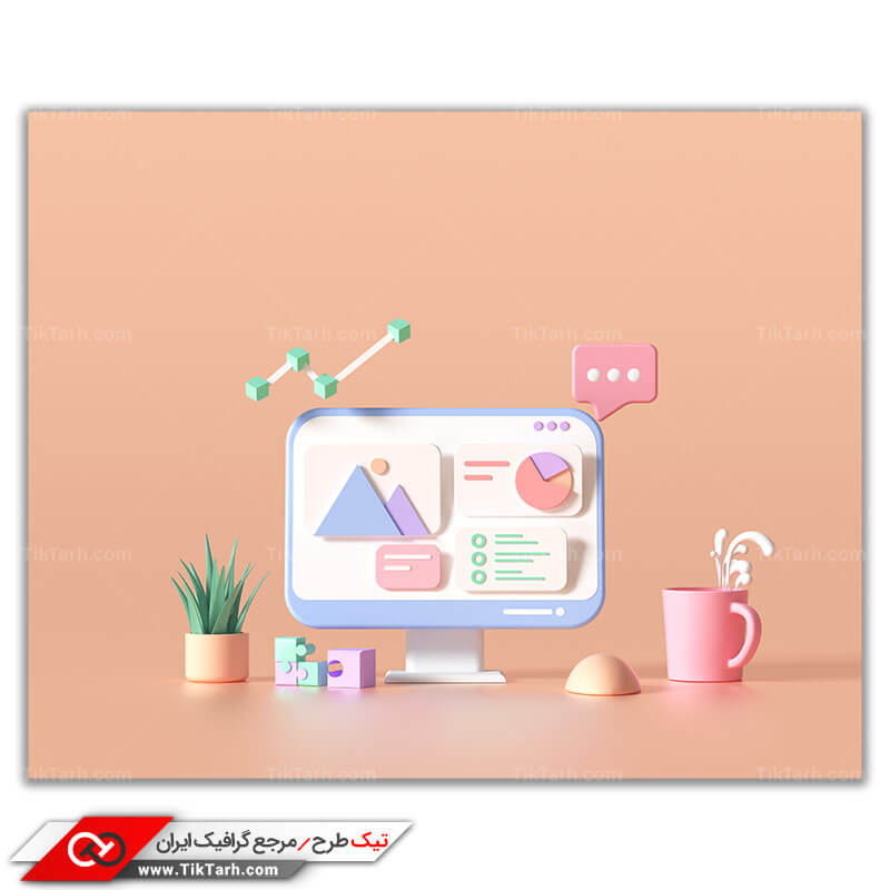 دانلود عکس باکیفیت کامپیوتر و لیوان شیر