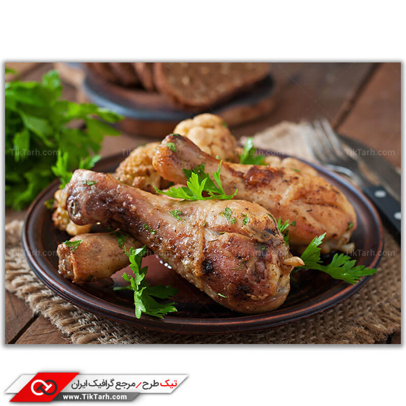 عکس گرافیکی مرغ سرخ شده