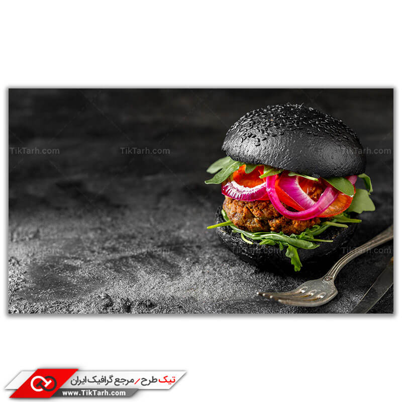 تصویر با کیفیت همبرگر کوچک