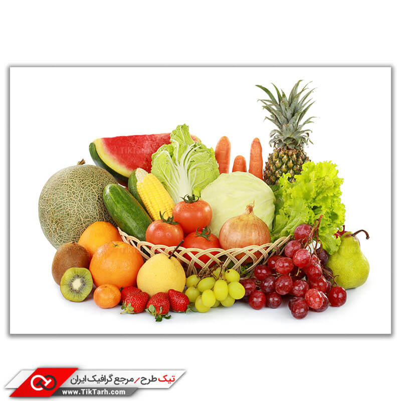 تصویر باکیفیت سبد میوه سبزیجات