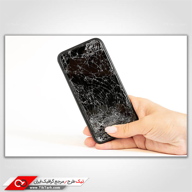 عکس باکیفیت از گلس شکسته شده موبایل اندروید