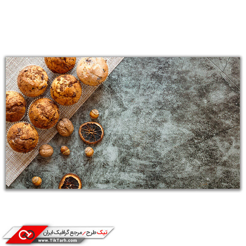 تصویر باکیفیت گرافیکی کاپ کیک گردویی