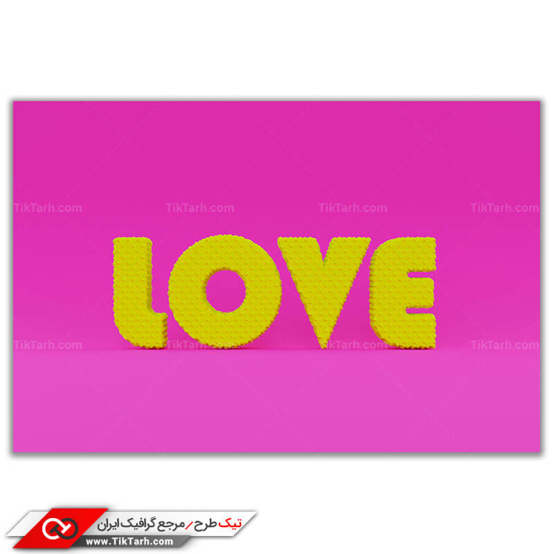تصویر با کیفیت love با زمینه صورتی
