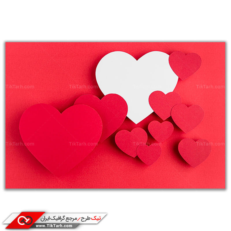 عکس با کیفیت قلب های قرمز و سفید