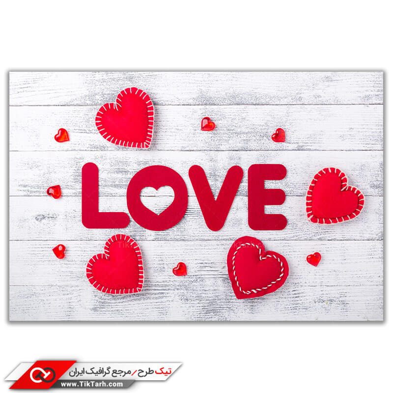 عکس با کیفیت love و قلب های قرمز
