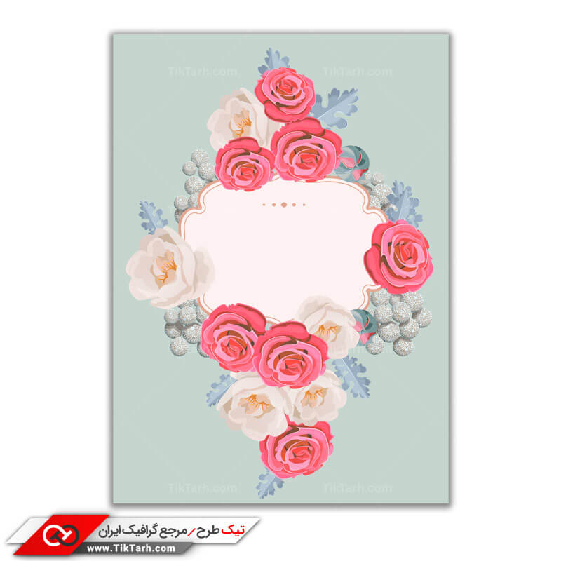 طرح لایه باز پس زمینه کادر دایره ای با گل های صورتی کم رنگ و پررنگ
