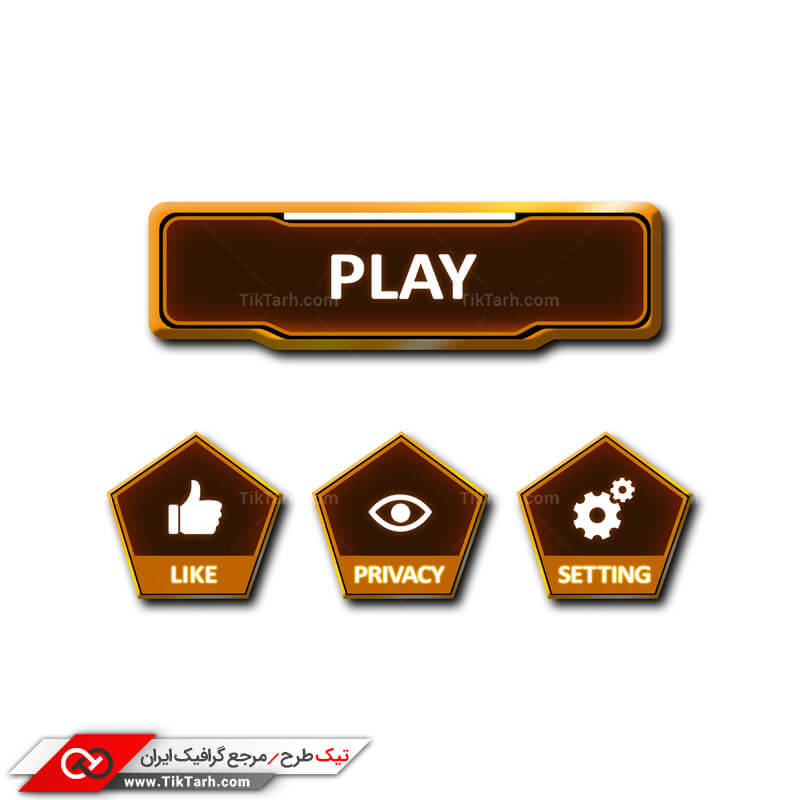 طرح دکمه لایک و شروع بازی