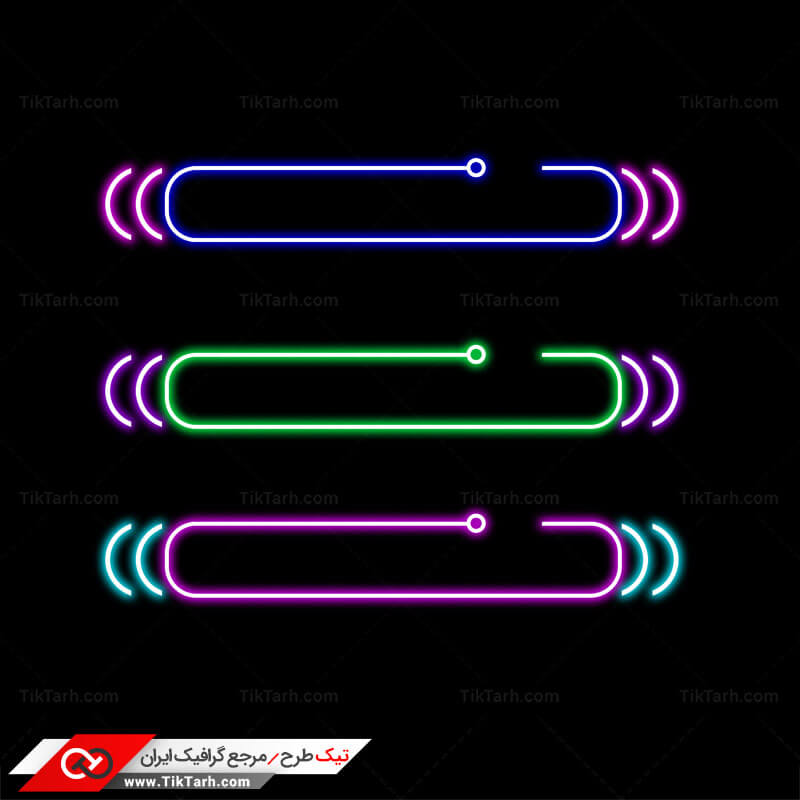 طرح لایه باز دکمه های کادر نوشته نئون