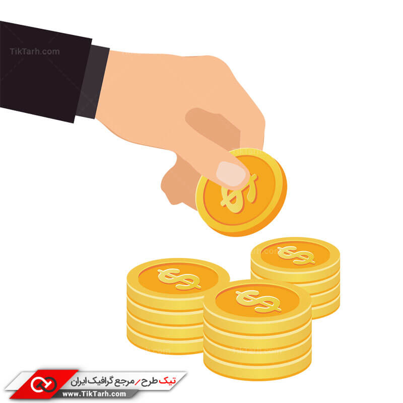 طرح کلیپ آرت سکه طلا