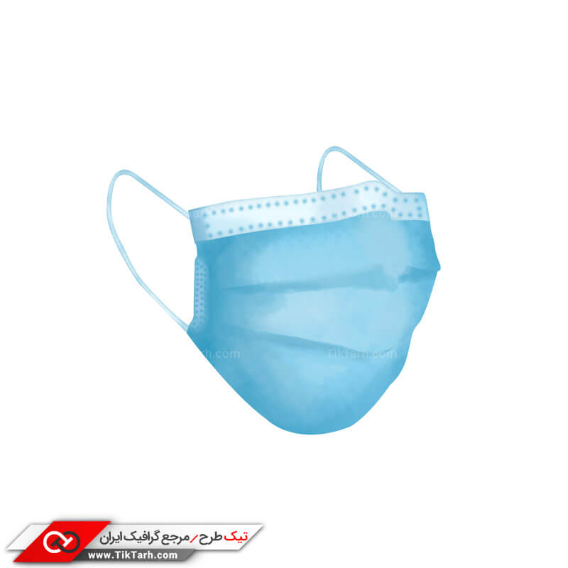 طرح کلیپ آرت ماسک سه لایه آبی