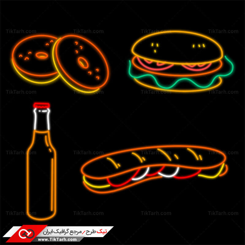 طرح کلیپ آرت نقاشی فست فود