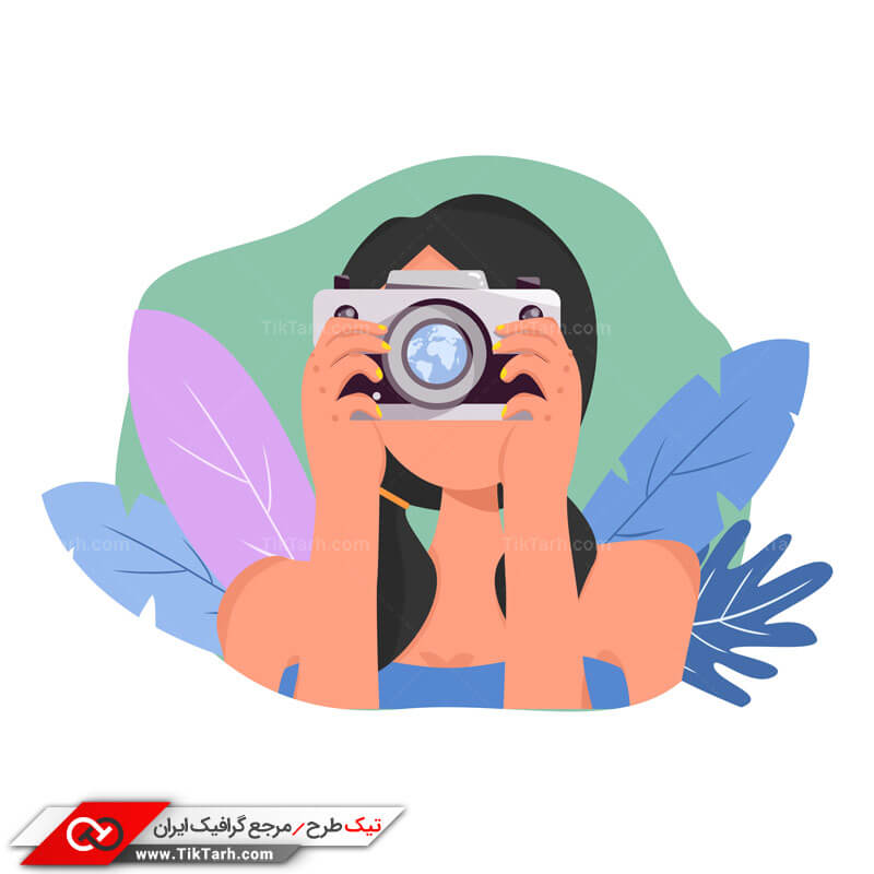 طرح کلیپ آرت دختر عکاس