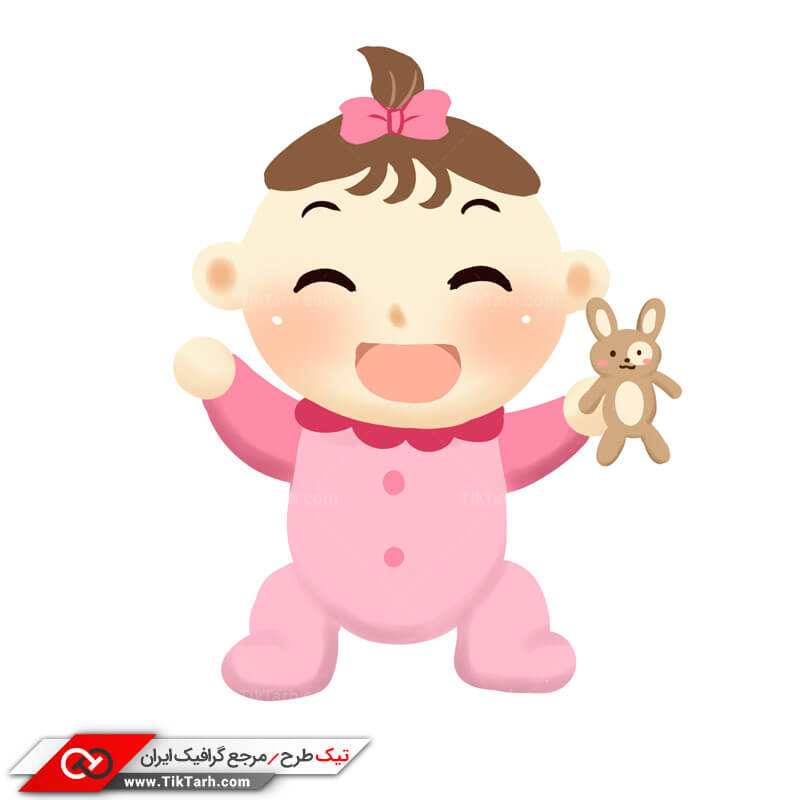 طرح کلیپ آرت نوزاد دختر در حال خنده