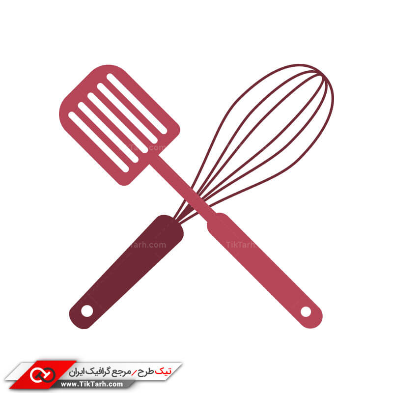 طرح کلیپ آرت کفگیر و همزن