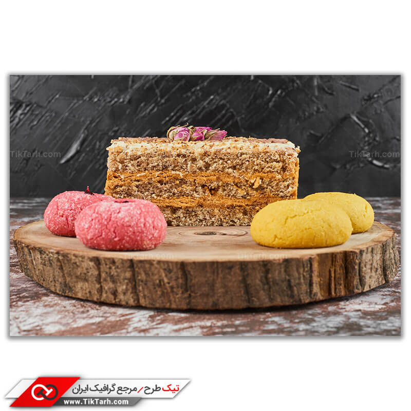 تصویر باکیفیت پخت کیک گردویی و شیرینی ماکارون