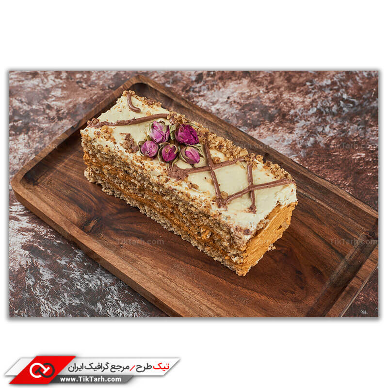 تصویر باکیفیت کیک گردویی