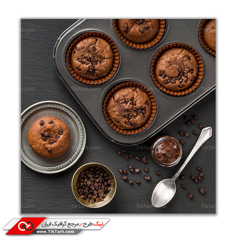 دانلود تصویر گرافیکی باکیفیت کاپ کیک شکلاتی