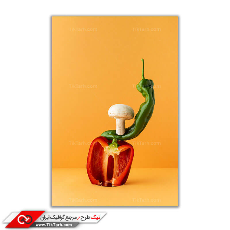تصویر باکیفیت فلفل سبز و پاپریکا