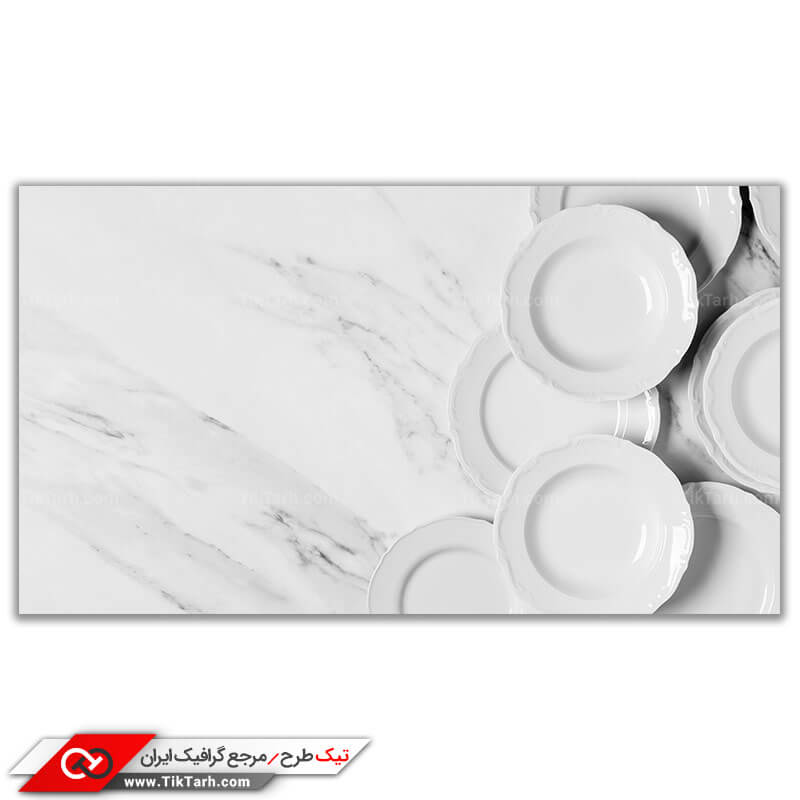 عکس گرافیکی سرویس بشقاب چینی