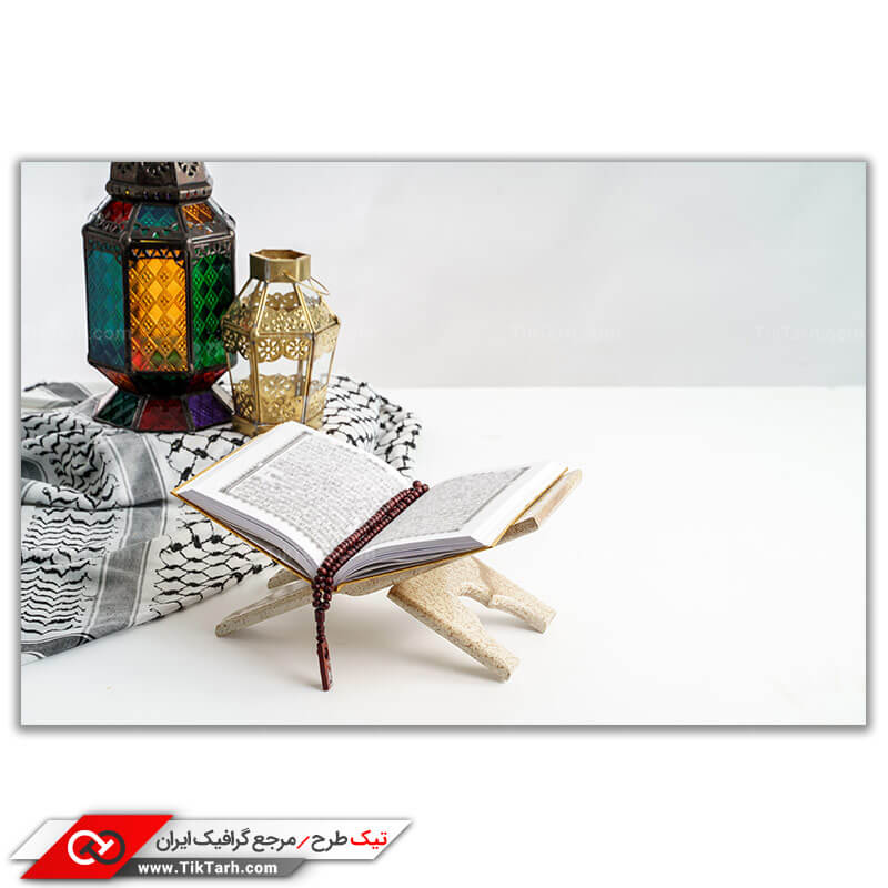 دانلود تصویر با کیفیت طرح قرآن و چراغ