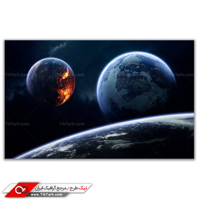 تصویر گرافیکی باکیفیت تخیلی سیاره ها