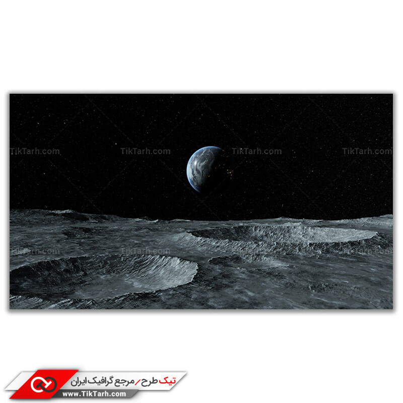 تصویر گرافیکی باکیفیت سطح کره ماه