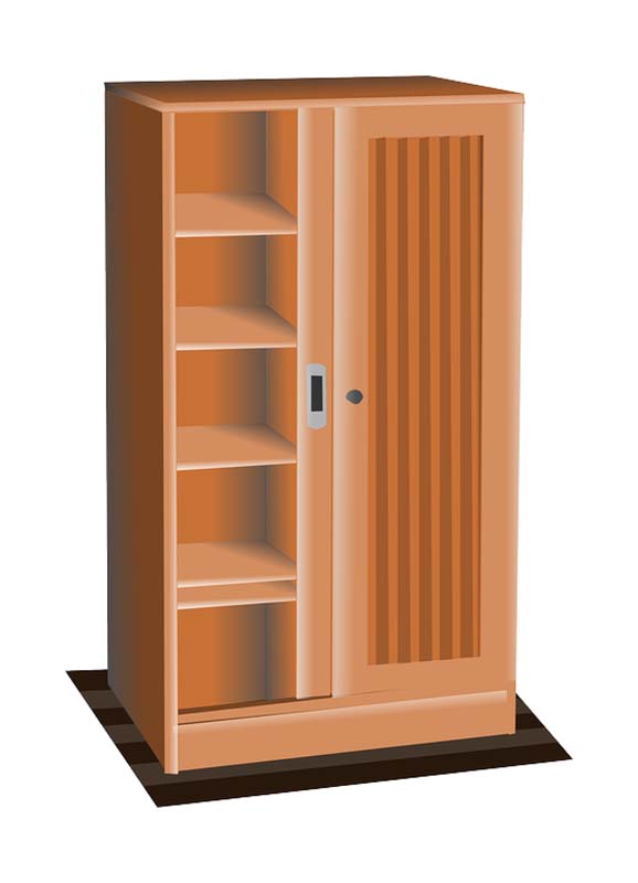 طرح کلیپ آرت کمد چوبی
